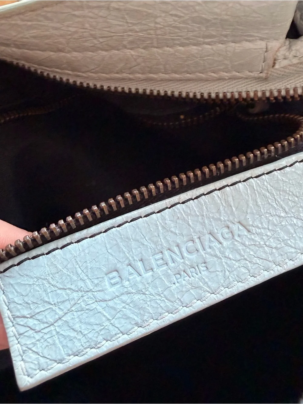 Authentic Balenciaga town bag in icy blue color - Picture 9 of 11